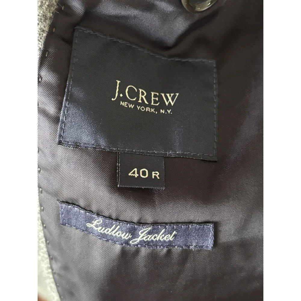 J.Crew Ludlow Jacket 40R Grey Yorkshire Tweed Wool Blazer Moon Woven in England